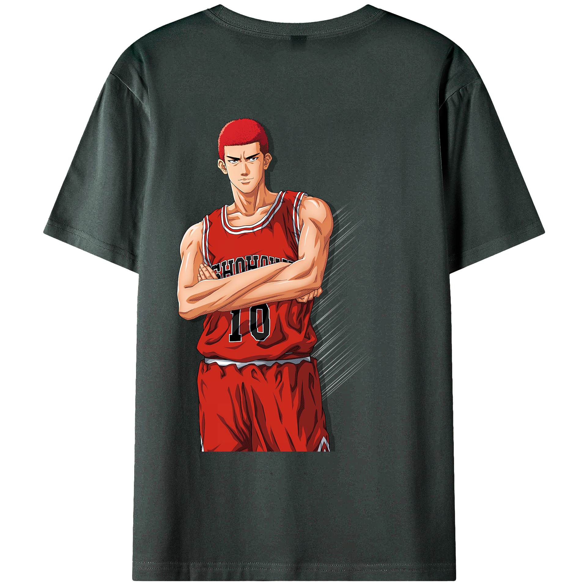 （画像用） SLAM DUNK／スラムダンク 綿100％ メンズ半袖Tシャツ（バックプリント） 通気性